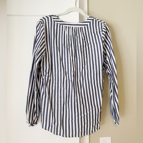 Old Navy | White and Blue Striped Blouse | M - Picture 2 of 4